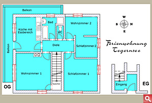 Grundriss Ferienwohnung Tegernsee